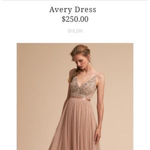 BHLDN, Avery bridesmaid dress, blush size 2